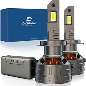 D-Lumina H7 LED Canbus Bombilla 160W 30000LM, Chip CPS 6500K 500% Brillante, Refrigeración de tubo de cobre grueso, Luces de lámpara LED-2 años de garantía, 2 piezas