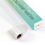 HTVRONT Clear HTV Vinyl for Sublimation - 12" X 5FT Upgraded Matte Sublimation Vinyl - Wash Durable Clear Dye Sub HTV for Light-Colored Cotton Fabric