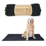 My Doggy Place - Ultra Absorbent Microfiber Dog Door Mat, Durable, Quick Drying, Washable, Prevent Mud Dirt, Keep Your House Clean (Charcoal, Runner) - 60 x 36 inch