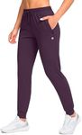 G Gradual Women's Joggers Pants with Zipper Pockets Tapered Running Sweatpants for Women Lounge, Jogging (Wine Red, X-Small)