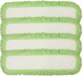 CleanAide Commercial Microfiber Dry Mop Pad Refill 24 in Green 4 Pack