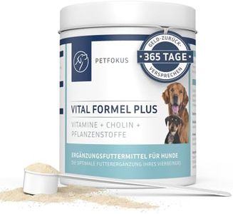 PetFokus Vital Formel Plus | unterstützt Verdauung, strahlendes Fell, Energie & Vitalität | Futterergänzung für Hunde | Vitamine, Mineral- & Pflanzenstoffe I Probiotika & Omega-3 | leckerer Geschmack