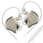 KZ ZSN Pro 2 in-Ear Monitors Headphones Metal Earphones 1BA+1DD Hybrid Technology HiFi Bass Clear Sound IEMs Noise Cancellation Earbuds Wired for Musicians Singer Audiophile(Yellow,with Mic)