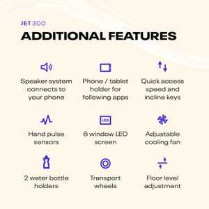 Reebok Jet 300 Bluetooth Treadmill – Home Gym Running Machine