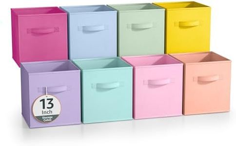 Sorbus Fabric Storage Cubes - 8 Foldable Storage Bins for Organizing Pantry, Cubbies, Toy Box - Clothes Storage & Closet Organizer - 13 Inch Collapsible Cube Baskets for Shelves with Handle