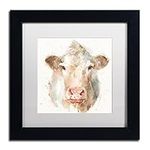 Trademark Fine Art Farm Friends II by Lisa Audit Wall Art, White Matte, Black Frame 11x11