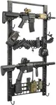 OneTigris Gun Rack Wall Mount, 100lbs Indoor Mounts Display BB Guns Stand for Shotgun AR Horizontal Heavy Duty Storage for Police Gear Firearm Adjustable (Large)