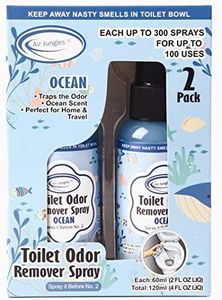 Air Jungles Toilet Poop Odor Eliminator Spray, Ocean Scent, Spray It Before No.2, Up to 100 Uses Per Bottle, For Home, Travel, Office Bathroom, and College Dorm Bathroom