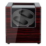 POUILLA Piano Painting Ebony Wooden Automatic Watch Winder Black Cover-Open Auto Stop Function with Mabuchi Motor