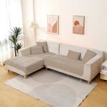 HOKIPO Plush Fabric Premium Plush Anti Slip Sofa Cover Mat,90(D)X 120(L)Cm,Beige(Ar-5033-Bge)