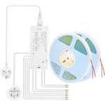 RYE Under Cabinet LED Light Strip Kit, 2 Rolls x 5M Cuttable 3000K Warm White COB, Diffused Power 8 JST & 2 Hardwired Outlets, Touch Sensor for Bookshelf, Floating Shelf, Slat Wall Panel DIY Lighting