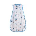 Baby Sleeping Sack Muslin Summer, Soft Cotton Wearable Blanket, Baby Sleep Bag Breathable,2 Way Zipper,0.5 TOG