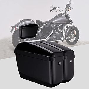 kemimoto Motorcycle Hard Saddlebags, Motorcycle Hard Saddle Bags Compatible with Dyna V-Rod Vstar 650 VTX 1100 1300 Boulevard C50 Vulcan 500 900 Classic 800a Virgo 1100 Scout with Mounting Kits