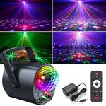 Party Lights,LED Stage Lights, RGB Disco Ball Light Sound Activated Remote Control DJ Light Strobe Lights Romantic Pink Light for Christmas Halloween Decorations Karaoke Bar Gift for Birthday Wedding