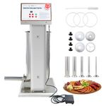 Hakka Electric Sausage Stuffer, 12L/25Lb Vertical Sausage Maker with 4 S/S Tubes, Commercial Sausage Filler for Restaurant/Hotel/Home Kitchen, Stainless Steel