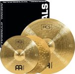 Meinl Cymbals HCS Basic Cymbal Set (Video) Box Pack with 14 inch Hihat and 18 Crash-Ride for Drum Kit (35,56-45,72cm) Traditional Finish Brass (HCS1418)