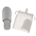 BUXTON Cozy Lightweight and Memory foam Indoor Slippers for Womens and Mens(unisex), Foldable Slippers with Mesh bag-For Home,Travel,Spa and Hotel, Grey2, Large-X-Large Women/Large-X-Large Men