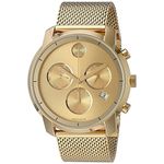 Movado Men's Bold Thin Yellow Gold Chronograph Watch with a Printed Index Dial, Gold (Model 3600372), Gold, 44 mm, Chronograph,Quartz Movement