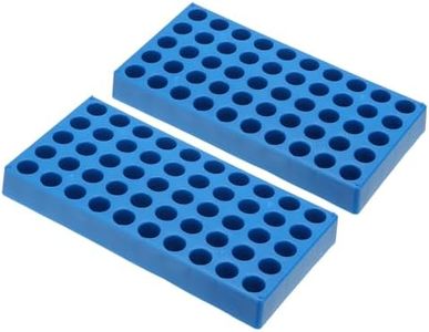 PATIKIL Vial Rack for 4ml Autosampler Vials, 2 Pack Vial Tray Holder 50-Well Stackable Test Tube Rack Vial Holder for Microcentrifuge Tubes, Blue