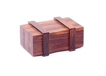 Antlantic Wood Store Kid Anlantic Wood Store Wooden Hand Magic Box Wooden Puzzle Magic Box Wooden Secret Mini Compartment Gift Intelligence Brain Teaser For All Age Group-Brown