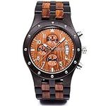 BEWELL W109D Sub-dials Wooden Watch
