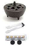 The Smudge Stick Shop Fresh Incense Burner Kit Cast Iron Incense Burner with Tongs