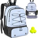 Arcoyard Tennis Bag, Large Tennis Bags For Women, Tennis Backpack with Ventilated Shoe Compartment and Insulated Pocket, Hold 2 Tennis Pickleball Rackets, Tennis Pickleball Balls and More, Blue