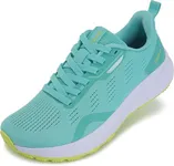 BRONAX Tennis Shoes for Women Outdoor Rubber Sole with Arch Support Size 9w Lightweight Gym Athletics Sports Training Pregnancy Walking Stylish Sneakers Green 40