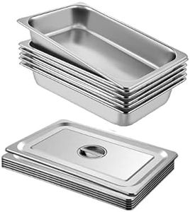 3 Pack Stainless Steel Food Pan 6" with Lid, Steam Table Pan with Lid, Stainless Steel Pan with Lid,Food Storage Containers, Food Containers,Stainless Steel Container. (6 Pack 2.5")