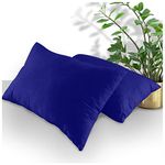 Pair of Housewife Pillow Cases (74x48 Cm)- Shrinkage and Fade Resistant Bedroom Pillow Covers - Polycotton Hotel Quality Bedding - Royal Blue