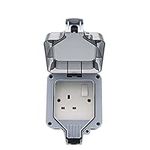 Waterproof Outdoor Box Wall Power Socket UK Standard Electrical Outlet Outside (single socket)