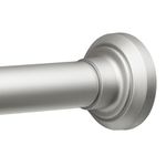 ENJOYBASICS Shower Curtain Pole 84 to 183 cm, 1 Inch Extendable Tension Rods for Curtains No Drill, Shower Rail for Bathroom, Closet, Window, Room Divider, Never Rust, Non Slip,Nickel