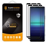 Supershieldz (2 Pack) Designed for Sony (Xperia 5 II) Tempered Glass Screen Protector, (Full Screen Coverage) Anti Scratch, Bubble Free (Black)