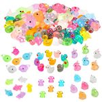 Guiqulai 120 Pcs Mini Resin Animals, Luminous Mini Animals Mini Resin Ducks Frogs Rabbits Dinosaurs Mushrooms Dolphins Miniature Figures Resin Animals Mini Figures for Garden Landscape Dollhouse Decor