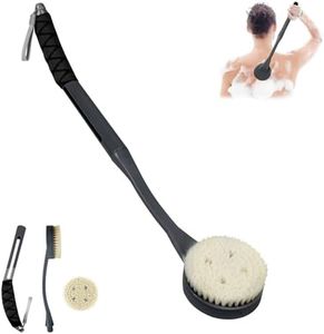 VIVEBEI Back Scrubber Long Handle Anti Slip for Shower, 52cm Curved Back Exfoliating Bath Brush, Bath and Skin Cleansing Body Brush for Men and Women