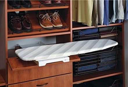 JUVA Ironfix Folding Ironing Board with Ironing Board Cover Silver Anodised - H10104 | Installation on Shelf | Folding Table Extendible | Made in Germany | 1 Set - Folding Table with Handle Cover