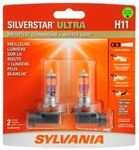 SYLVANIA - H11 SilverStar Ultra - High Performance Halogen Headlight Bulb, High Beam, Low Beam and Fog Replacement Bulb, Brightest Downroad with Whiter Light, Tri-Band Technology (Contains 2 Bulbs)