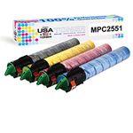 MADE IN USA TONER Compatible Replacement for Ricoh Aficio MP C2551 MP C2051, 841586 841503 841502 841501 (CMYK, 4 Cartridges)