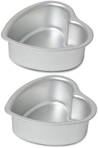 kefyixc Heart-shaped cake pan, heart-shaped cake tin, aluminum, 6-inch heart-shaped-pan, for weddings, parties, family and other occasions cake (6 x 3 Inch,Set of 2)