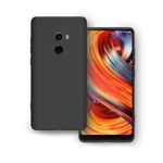 Plus Protection Matte Finished Back Cover Case for Xiaomi Mi Mix 2 | Rubberized TPU | Slim Thin Soft Matte Flexible Matte Touch Shockproof - Matte Black