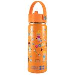 Tiddlers & Nippers Stainless Steel Vacuum Insulated Double Wall Kids Reusable Water Bottle with Leak Proof Straw 500ml | Keeps Cool for 24hrs & Warm for 10hrs + (Football Fun)