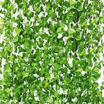 CQURE 24 Pack 168Ft Artificial Ivy Garland,Ivy Garland Fake vines UV Resistant Green Leaves Fake Plants Hanging Vine Plant for Wedding Party Garden Wall Room Decor