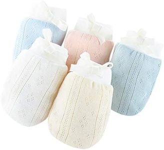 Baby Mittens Newborn 100% Cotton Mesh Infant Mitts No Scratch for Boys Girls 5 Packs 0-12months