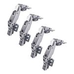 LOOTICH 165 Degree Full Overlay 35mm Hinges with Hydraulic Damper for Kitchen Cabinet Cupboard Wardrobe Door Metal Soft Close Hinge with Cushioning and Buffering Pack of 4