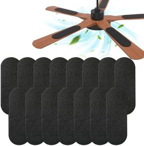 Niifawh 15pcs Ceiling Fan Filters for Blades Easy-Stick Strong Fixity Activated Coconut Carbon Fan Filter for Ceiling Fan, Universal Fan Blade Air Fresh Purifier Cat Litter Box Filter, Black