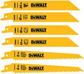 DEWALT DW4856 6pc Metal/Woodcutting Reciprocating Saw Blade Set, Metallic