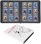 Famard 9-Pocket Toploader Binder for Sports Cards, Top Loader Baseball Cards Storage Album Compatible with 288 3"x4" Hard Plastic Card Sleeves (White-Baseball)