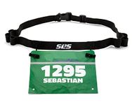 SLS3 Race Bib Holder - Triathlon Race Belt with 6 Gel Loops & Running Bib Clips - Lightweight Running Belt with Number Holder - Marathon Race Number Belt - Easy to Use Tri Bib Belt for Runners