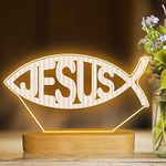 Jesus Fish Shape 3D Night Light, At