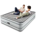 Bestway King Queen Double Single Size Air Bed | Airbed with Built-in Electric Pump, Fast Inflation, Wave Beam Support Mattress with Storage Bag, Grey